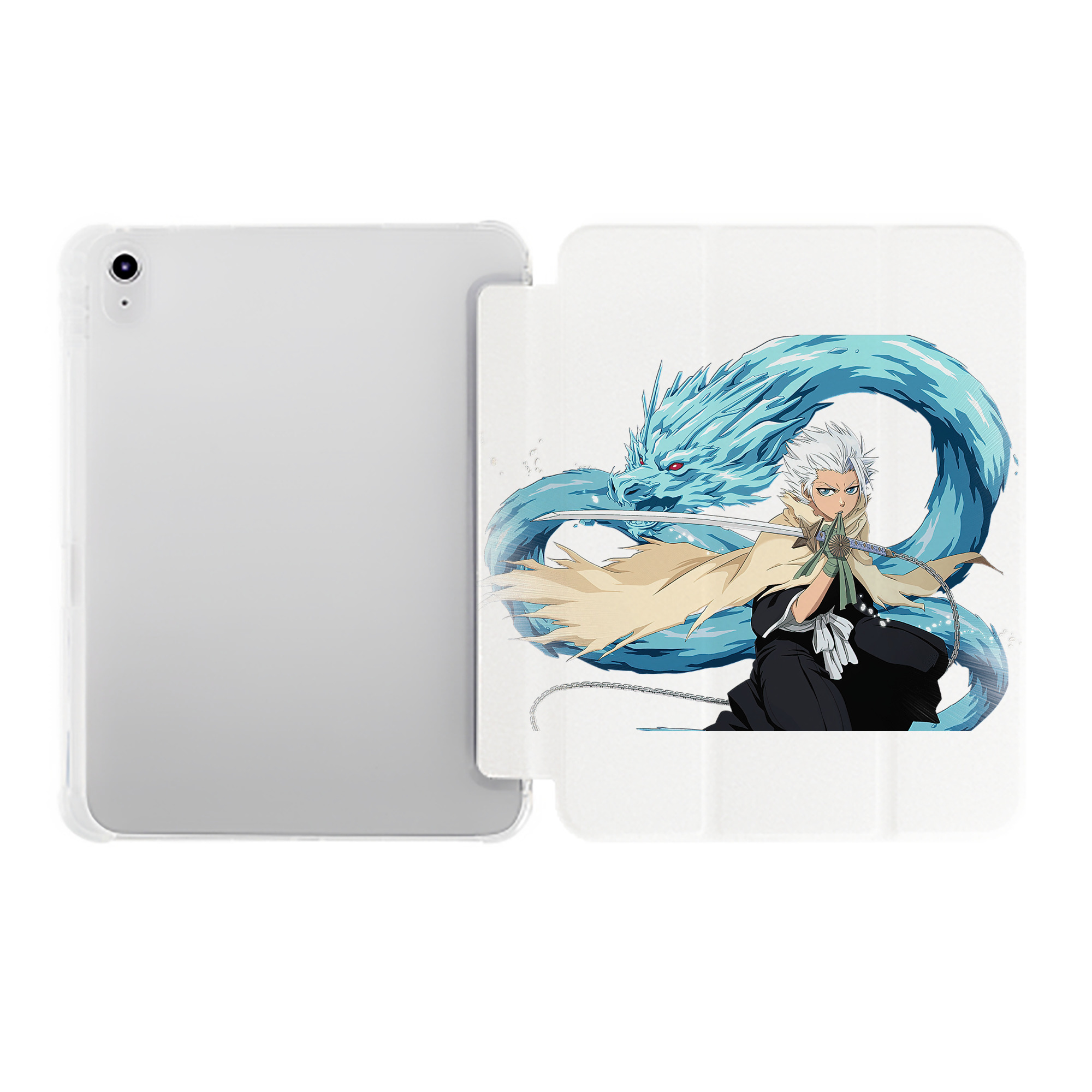 （画像用） ブリーチ 日番谷冬獅郎（ひつがや とうしろう） BLEACH Hitsugaya Toushirou IPad ケース ペン収納付き 三つ折りスタンド PUレザー×シリコン 対応機種9.5/10.5/10.9インチ